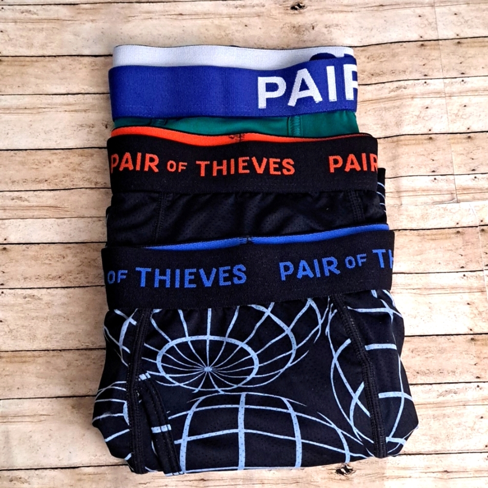 Pair Of Thieves Men's 3 Pack Multi-color Black/Green Boxer Briefs Sz Small